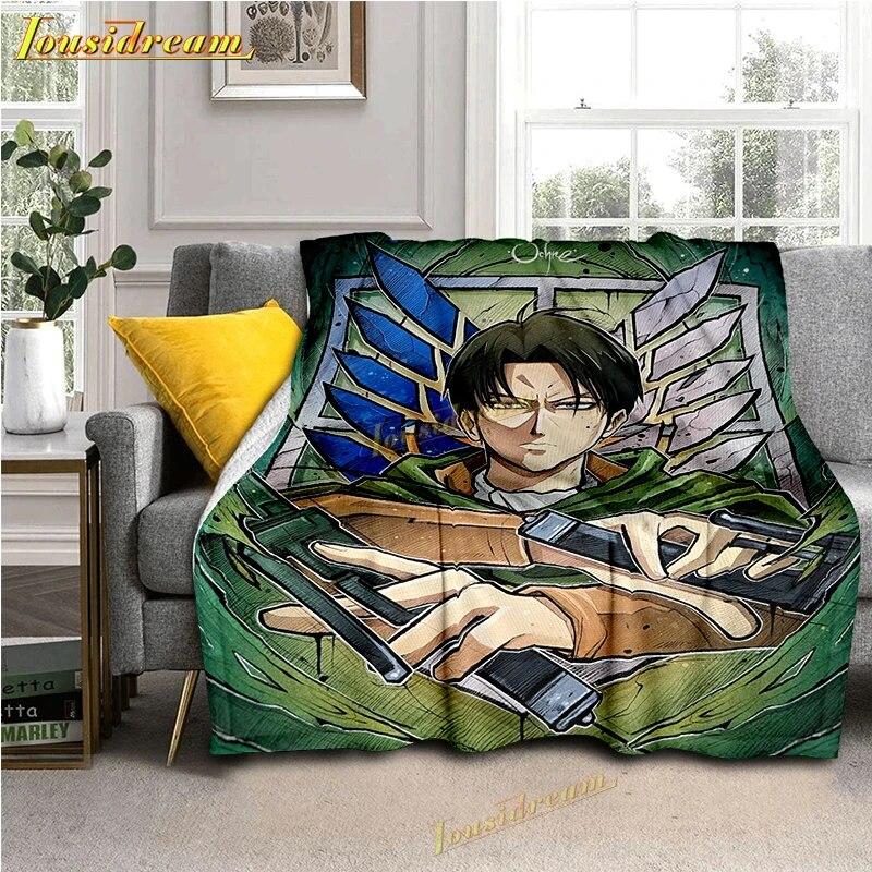 Attack On Titan Blankets Cartoon Blanket Flano Dust Cover Sofa Bed Flannel Warm Throw Blankets forTravel Airplane,Beds,Couch