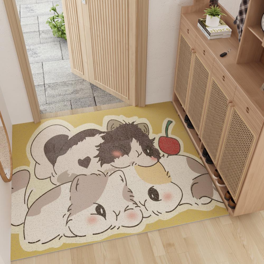Cartoon Entrance DIY Cuttable Non-Slip Door Mat for Dust Removal and Pet Use