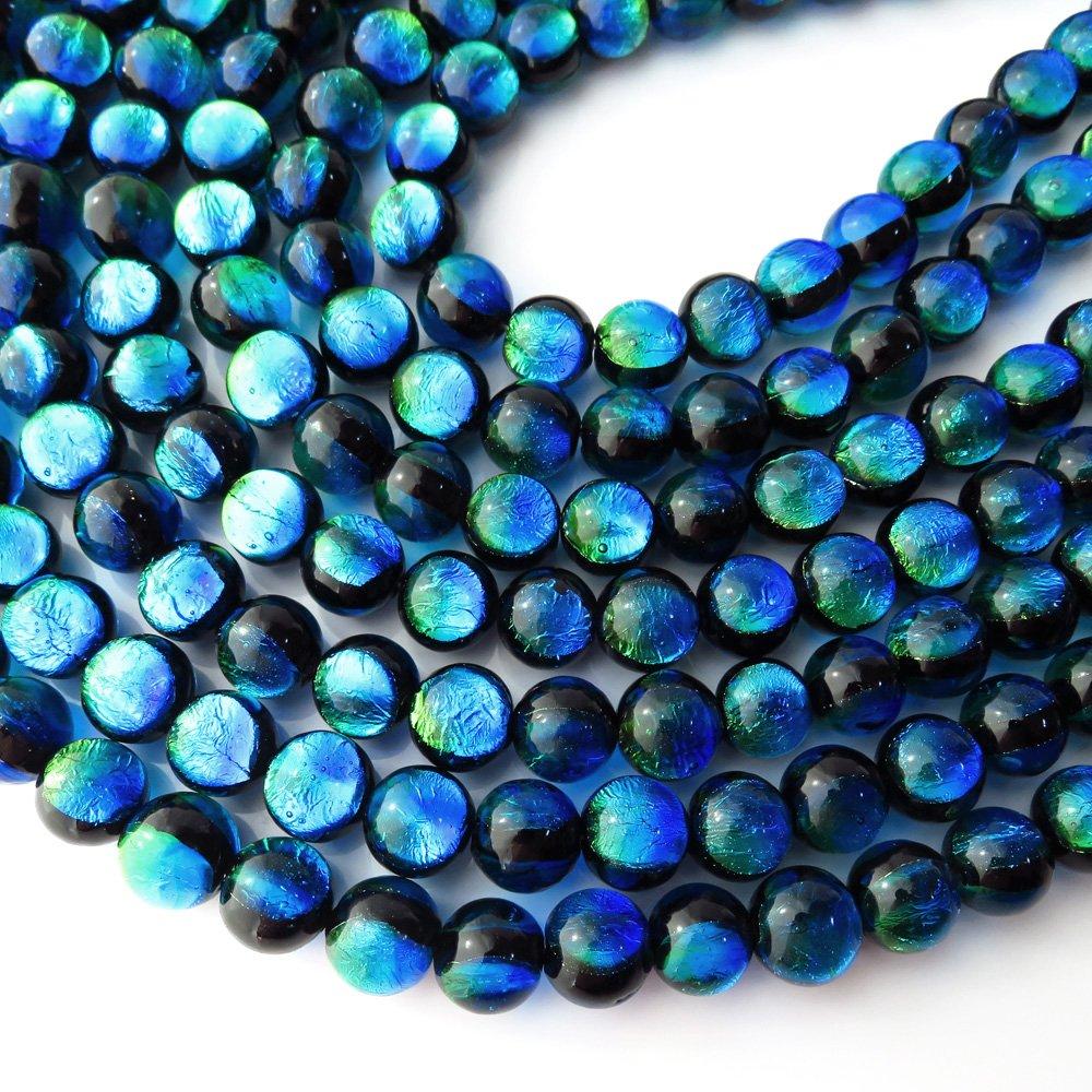 [GOLD STONE] Kerama Marine Firefly Glass Beads, 40 Beads, 10mm, from the Kerama Islands, Okinawa