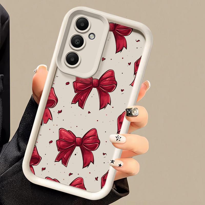Phone case for Samsung Galaxy A55 A52 A33 cases A24 A15 A12 A23 A22 5G A54 A52s A53 A14 funda Cover Cool Luxury Red Cartoon Bow