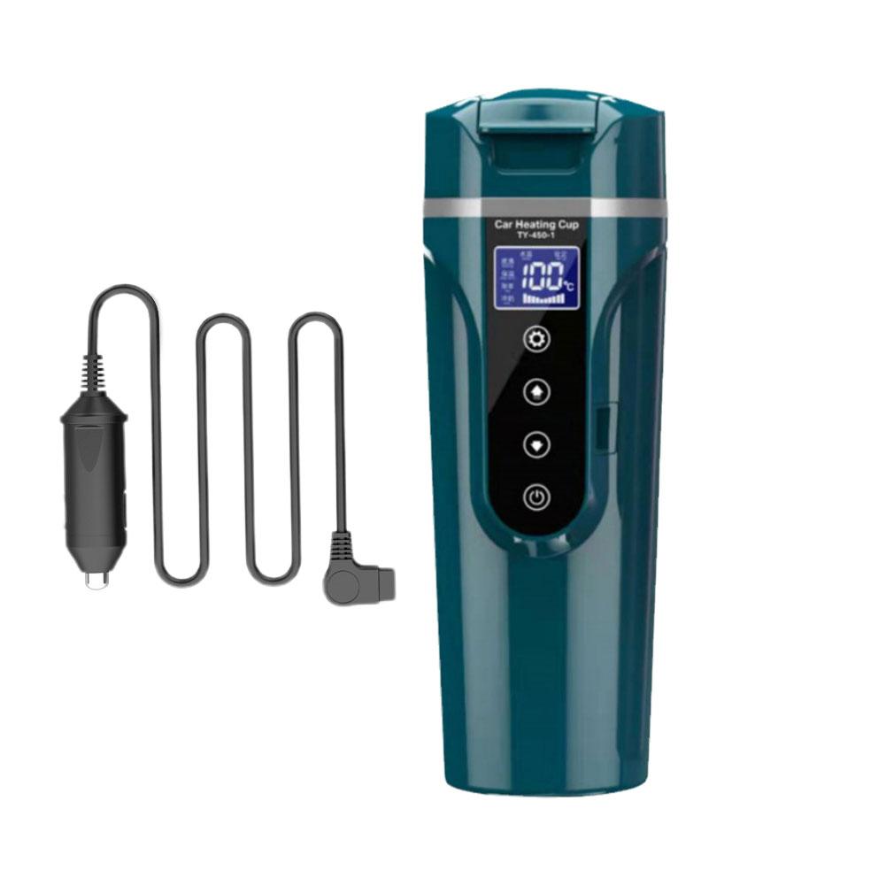 

450 мл автомобильный чайник электрический нагревательный стакан 12 В/24 В 304 нержавеющая сталь подогреватель воды бутылка ЖК-дисплей сохранение тепла кружка для кофе