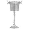 Champagne Bucket - VIDAXL - Solid Aluminum - Silver - 39x29x71 Cm - Stag Handles
