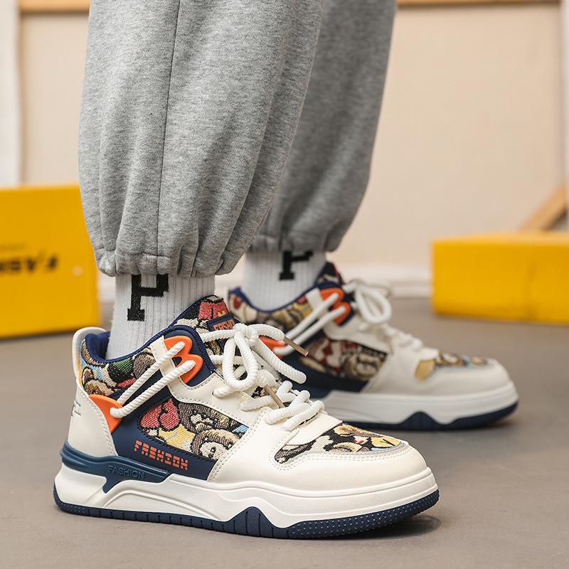 

Autumn and winter tide fashion Guochao men s high-top board shoes soft-soled Kuwu casual shoes new men s shoes deodorant sports 39