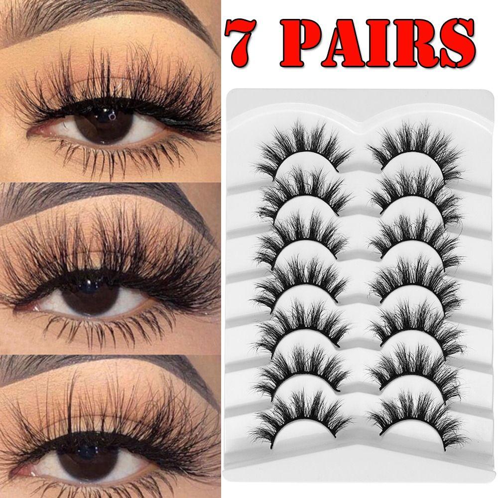 

Craft Thick Short Extension Faux Mink Eyelashes Messy False Eyelashes Wispy Fluffy Eye Lashes