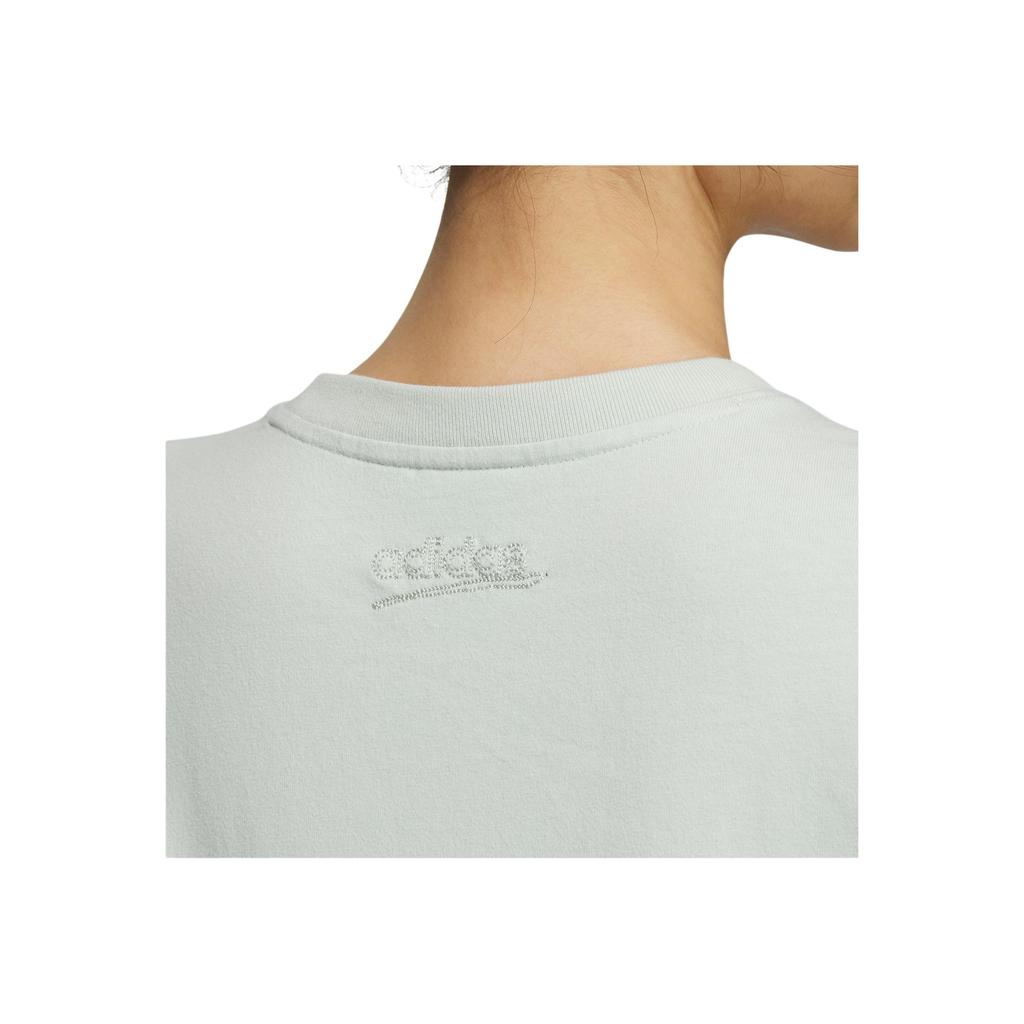 Adidas Originals Trefoil Logo Short Sleeve Tee Women Tops Linen-Green IK8627