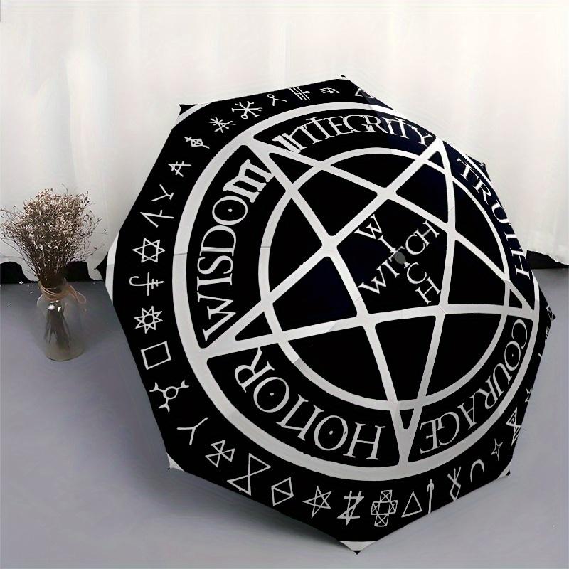 Witchcraft Symbol Sticker: Mystical Protection DecalUmbrella, Portable 3-Fold Umbrella for Men & Women,Christmas Gift ES203