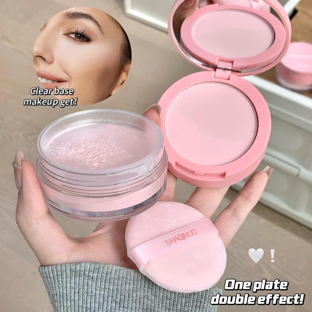 SHAQINUO Translucent Loose Powder Foundation: Long-Lasting Oil Control for Student Parties
