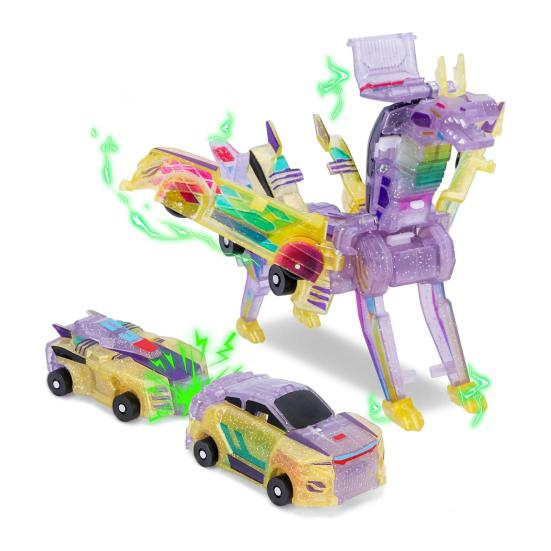 Transformable Flying Dragon Car Toy Collision Deformation Educational 2-In-1 Mini Transforming Dragon Vehicle Toy Toddlers Boys Girls Birthday Gift