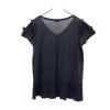 MIUMIU Made In Italy Short Sleeve Frill Tunic S Navy System Cut Women Used