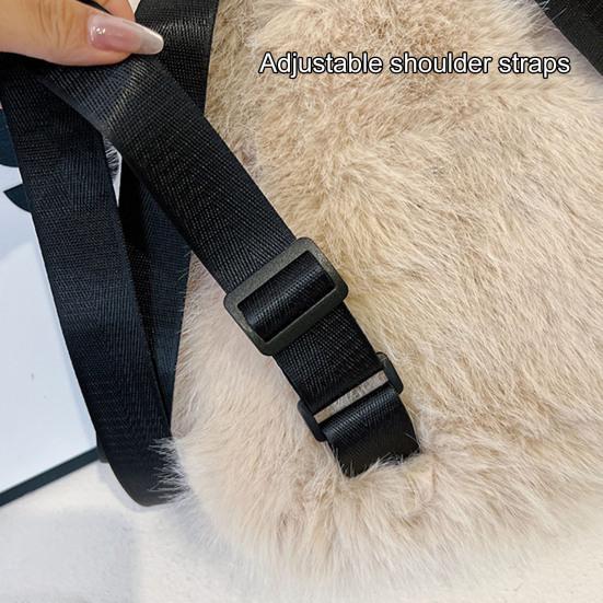 Fuzzy Backpack Faux Fur Fluffy Daypack Drawstring Closure Casual Furry Backpack