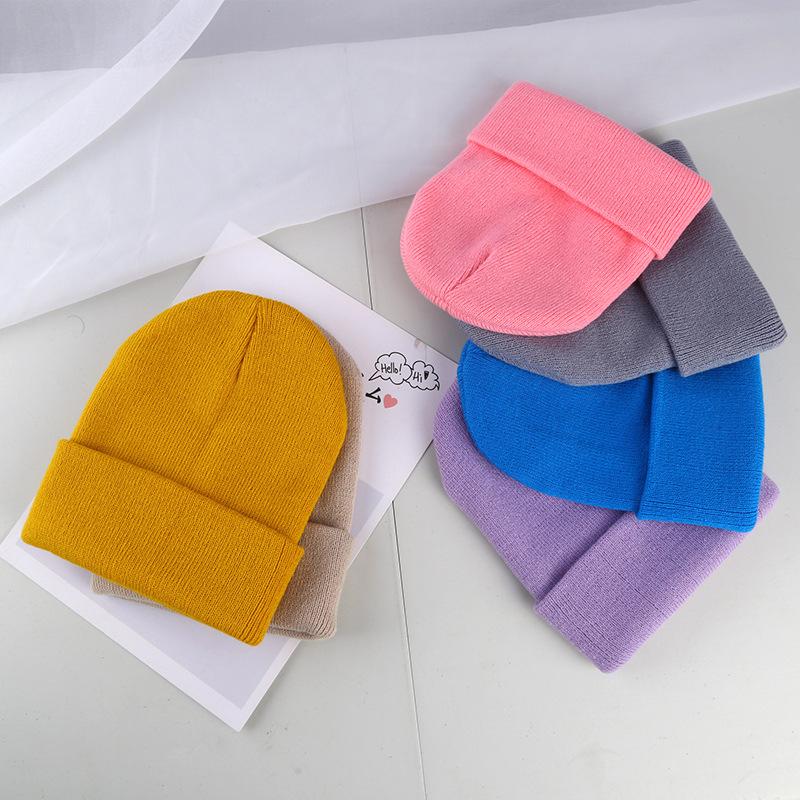 2pcs Light Board Knitted Hat Winter Wool Hat Men's And Women's Warm Hat