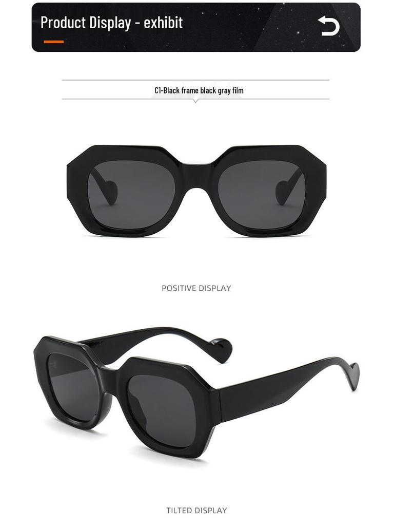 Modern Luxe Polygonal Sunglasses: Men's High-End European-American Street Style