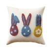 Easter Bunny 3d Embroidered Tufted Pillowcase For Living Room And Bedroom, Removable And Washable Pillowcase