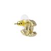 Chanel Klassische Doppel-C-Logo-Karomuster-Strassstein-Metallnieten-Ohrstecker Damen Gold