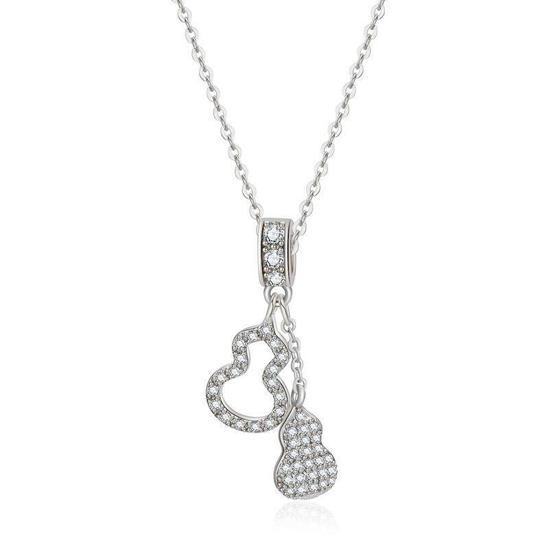 Unique Korean Style Titanium Steel Gourd Pendant Necklace For Women With Radiant Finish And Design