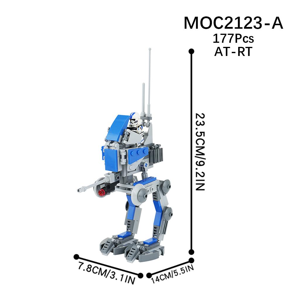 MOOXI Space Wars Walking Machine Model MOC Bricks DIY Diorama Adult Children Toys Building Block Set Montessori Gifts Decoration