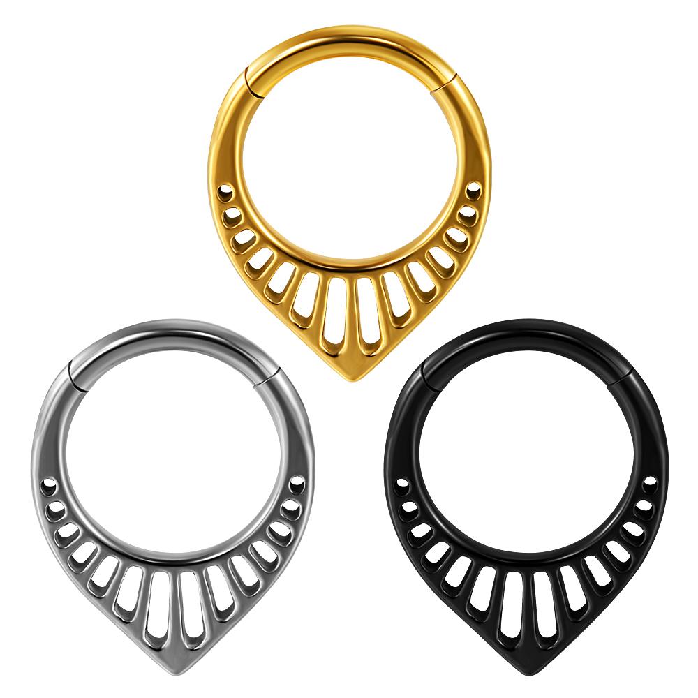 1/3PCS Sets Moon Waterdrop Snake Septum Piercing Clicker Flower Nose Rings 16G Segment Cartilage Daith Hoop Earring Jewelry Gift