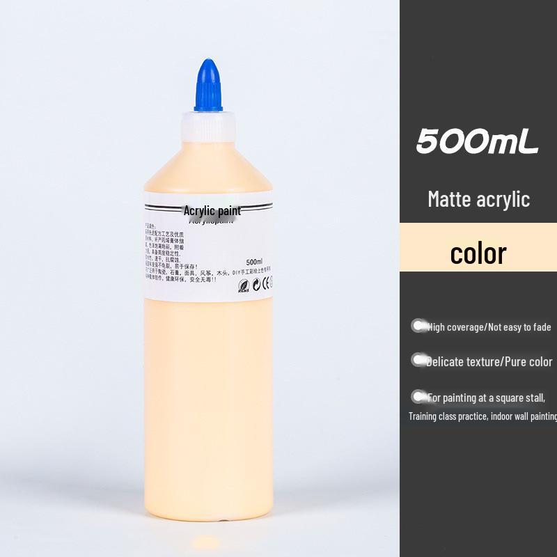 500ml Čtvercová láhev Akrylová barva pro dětské graffiti, Malování sádrových panenek a Omalovánky pro mateřskou školu