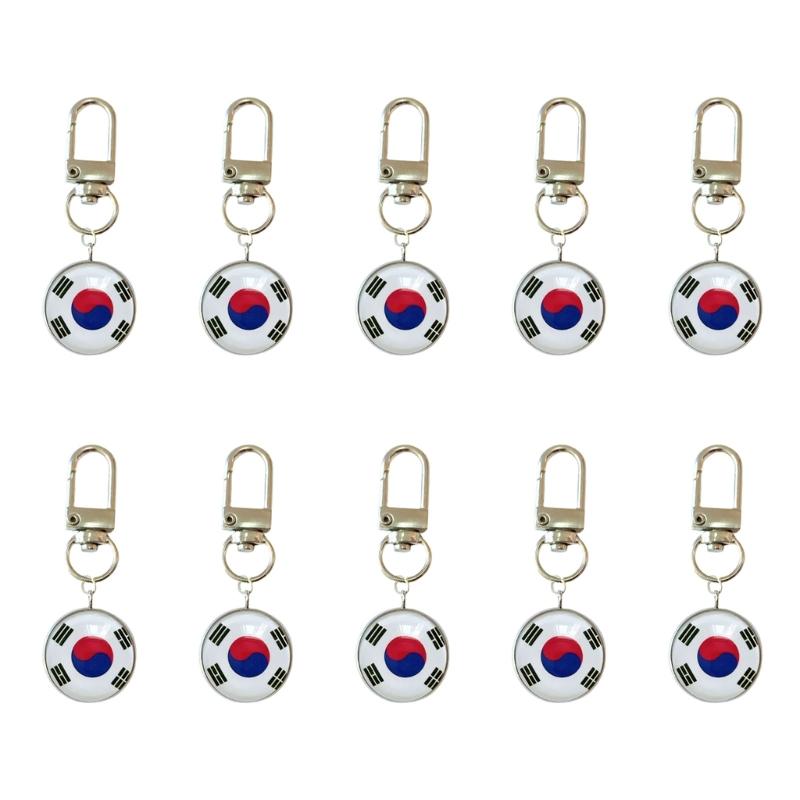 Set Of 10 Piece Stylish Soccer Keychains With National Flags Ideal For Gifts Travel Or Daily Use As A Fun Accessory