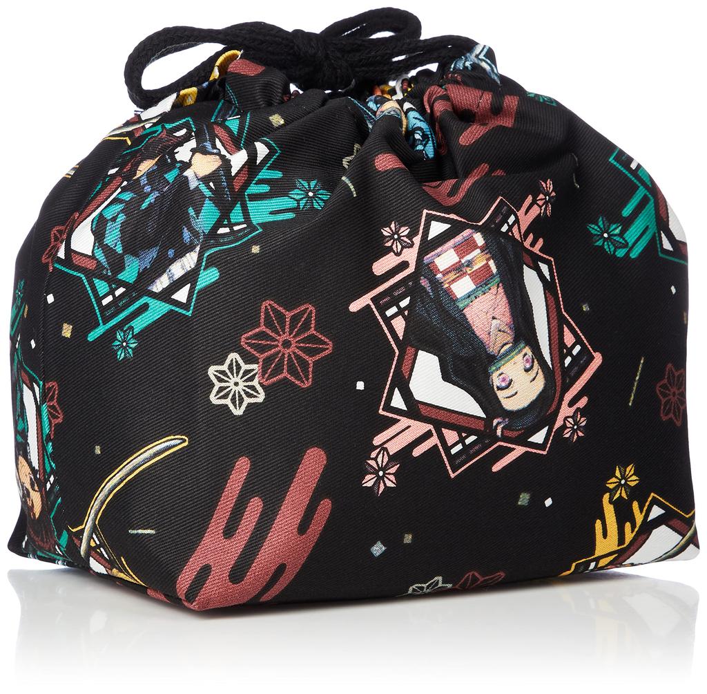 Drawstring Lunch Bag for Kids Black [Demon Slayer] HKM-1400