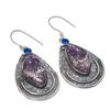 Natural Amethyst Rough, Topaz Gemstone 925 Sterling Silver Earring 2.36" W2m62