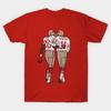 Men Black Print T-shirt Jerry Rice And Joe Montana No-Cut Transfer Paper Print Cotton Tshirt