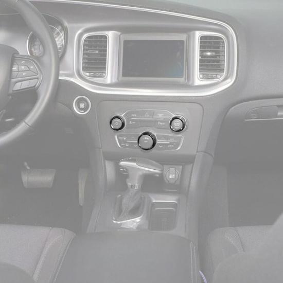 For 11-23 Chrysler 300/Charger Black Alloy AC Radio Switch Knob Trim Ring Cover