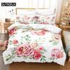Pink Rose Couple Queen Bedding Set Duvet Cover Kids Bedroom Bed Set Comforter Cover Set King Size Duvet Cover Set Bedding Sets