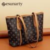 ESUNARTY Women's Retro Color Block Tote Bag