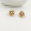 Gold-Tone Geometric Twist Earrings: Fashionable and Versatile Multi-Layer Braided Earrings for Women.