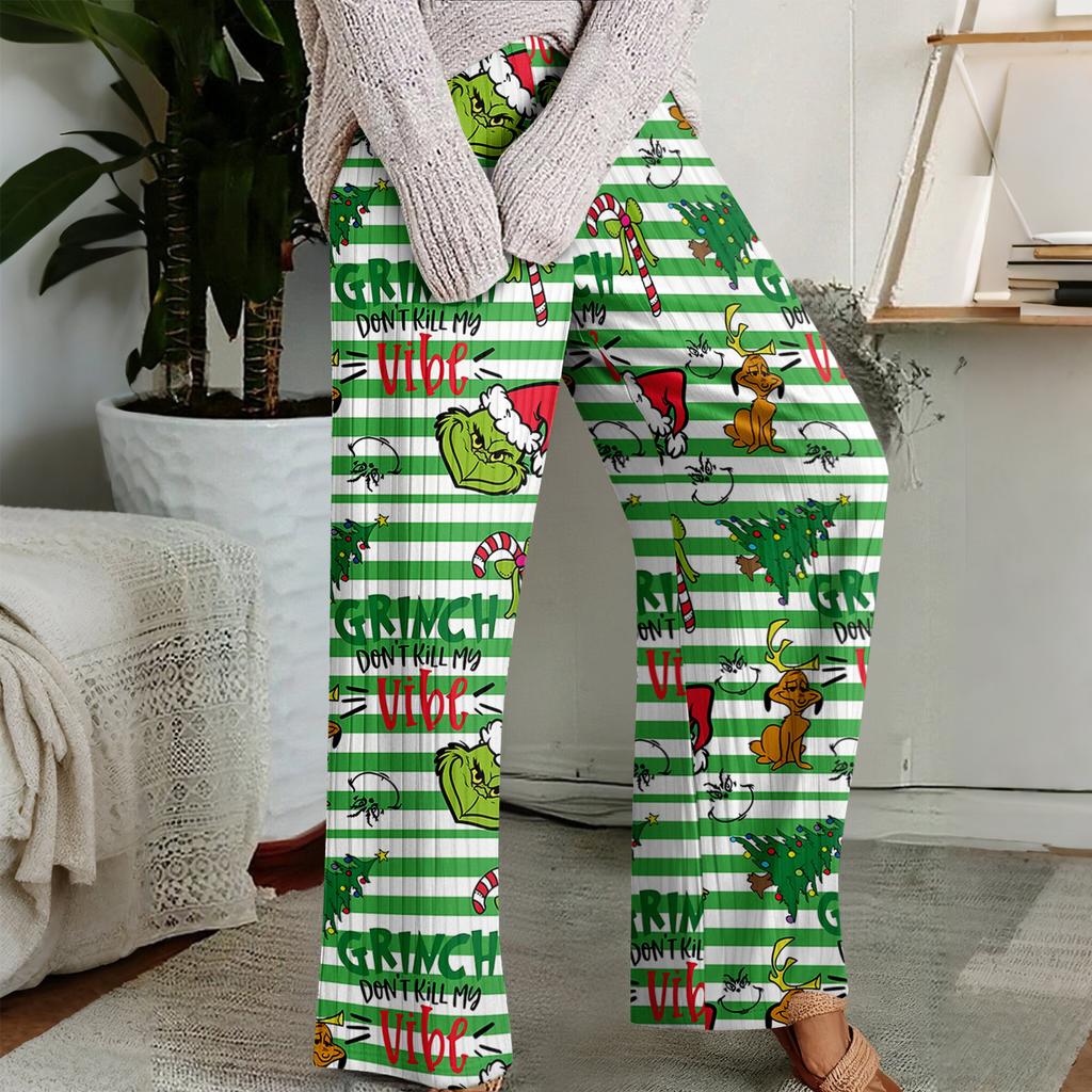 Pyjamahose , Nachtwäsche , Lässige Hose mit elastischem Kordelzugbund , Bequeme Hose mit geradem Bein und lockerer Passform