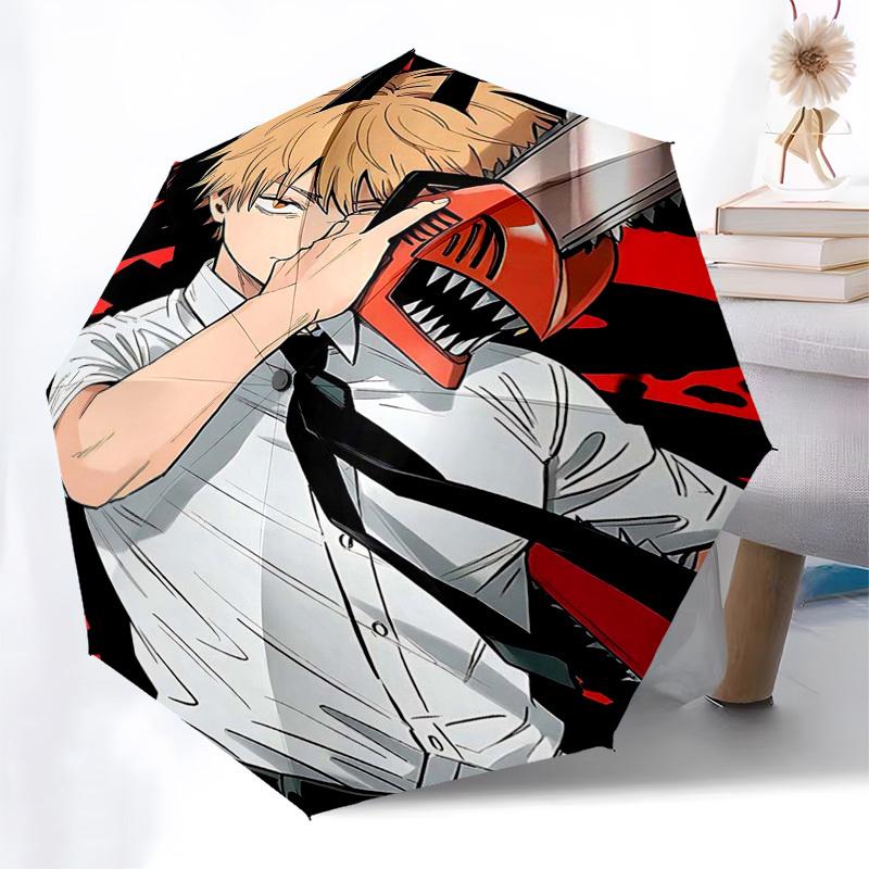 1pc Bakugo Katsuki Outdoor Umbrella - Automatic Opening/Closing, Portable 3-Fold Design with 8-Rib Iron Frame - Perfect Gift for Fans, Travelers, Dail