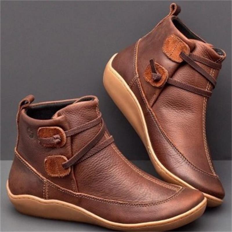 New Flat Boots Short Soles and Large-sized Women's Shoes