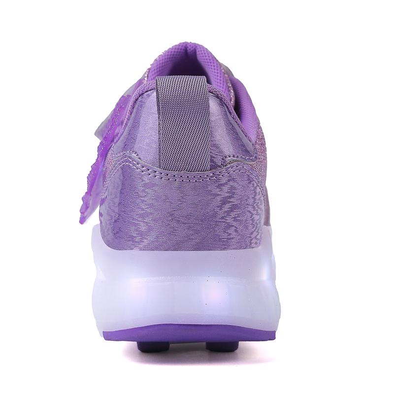 Girs LED Luminous Runaway Shoes Four-wheel Skates Men's and Children's Pulley Shoes LED Light Shoes