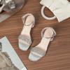 Модные высокие каблуки с сандалиями женские новые европейского и американского стиля темпераментные хрустальный каблук толстый каблук сандалии женские