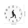 Novelty Comedian Wall Watch Funny Walking Silents Mutes Clocks for Home Living Room Bedroom Decoration