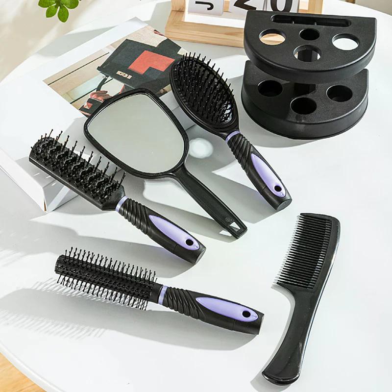 5Pcs Mirror Comb Set Air Cushion Curly Hair Ribs Comb Girls Special Smooth Hair Massage Fluffy Comb