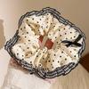 Scrunchie Coreano in Pizzo con Volant e Fiocco - Accessorio per Capelli Carino e Dolce