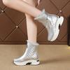 Mode 2025Damen Stiefeletten Warmes Plus Fleece Dicke Sohle Winter Schneestiefel Mode Seitenreißverschluss Keil Outdoor Sneaker Botas Mujer