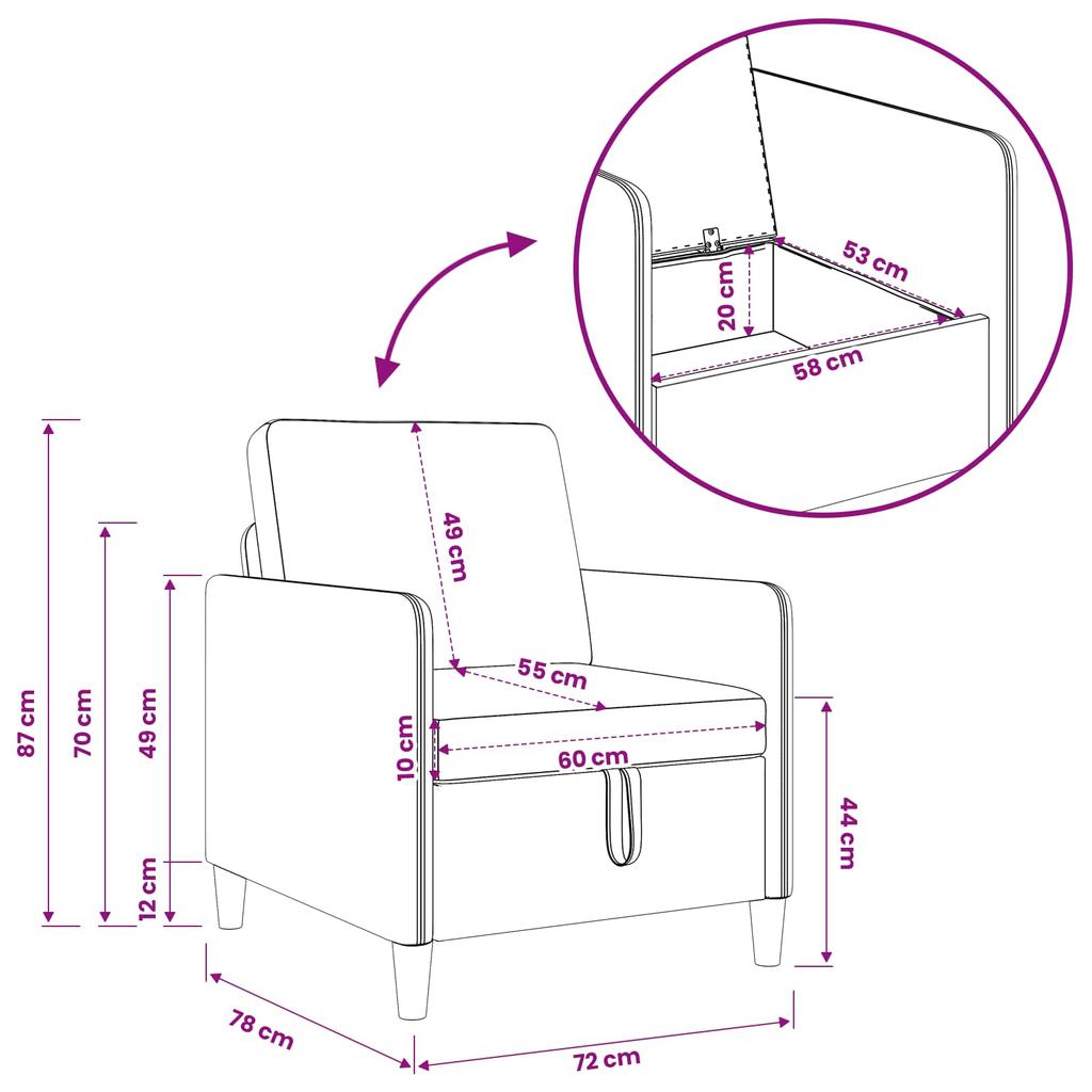 Storage Sofa Set 2 pcs Taupe Polyester