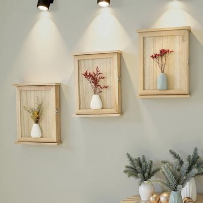 Rustic Cabinet Key Rack Square Key Hook Multi-Purpose Wall-Mounted Key Storage Box  Office