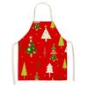 Christmas Snowflake Reindeer Gingerbread Man Print Linen Apron Sleeveless Dirty Resistant Cooking Bib 47x38cm 68x55cm
