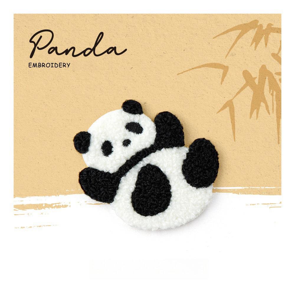 

Cute Embroidery Panda Pin Exquisite Cloth Badge Creative Panda Brooch Bag Decoration Style 7