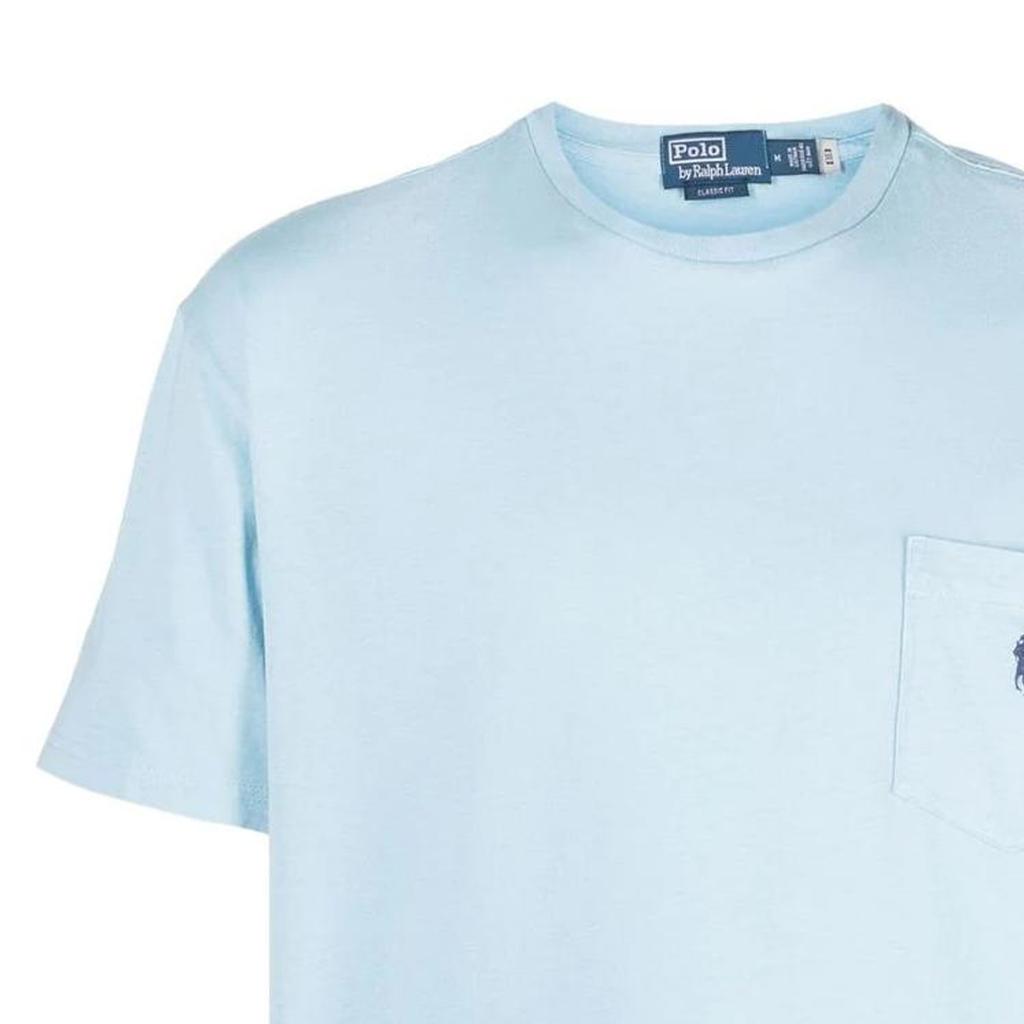 Polo Ralph Lauren Ss23 Solid Color Logo Embroidered Crew Neck Short Sleeve T-Shirt Men T-Shirts Light-Blue 710835756-016