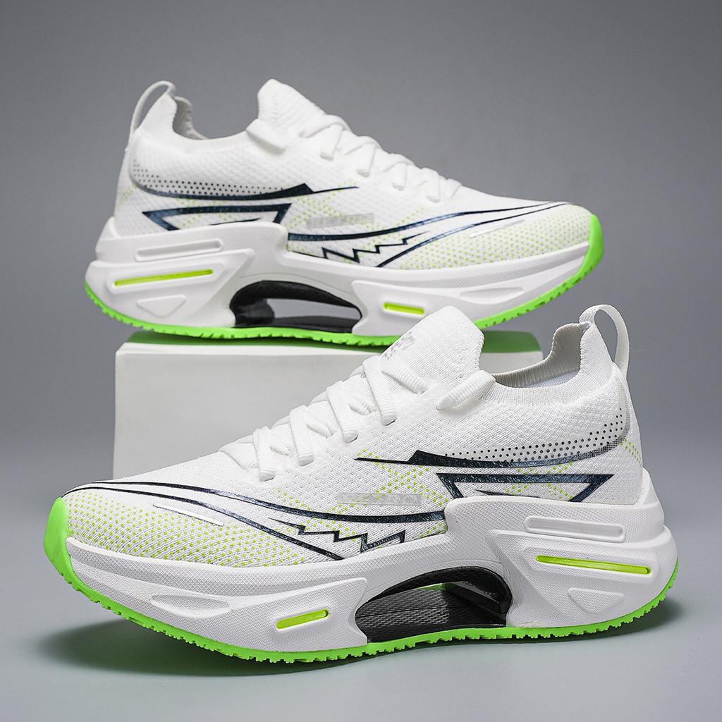 Paar Laufschuhe Atmungsaktives Mesh Dämpfung Rückprall Tennisschuhe Eng Anliegend Flach Bequem Schnürschuhe für Herren Damen