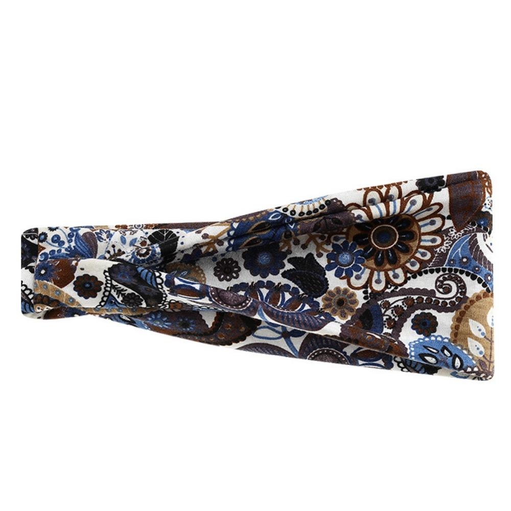 

Wide Edge Bohemian Elastic Headbands, Comfortable Sweat Absorbent Hair Bands for Womens
