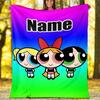 Customizable The Powerpuff Girls Throw Blanket – Personalized Name, All-Season Cozy Snug Blanket, Machine Washable, Personalized Blanket