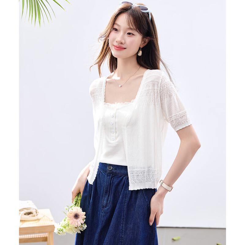 Sanpowa Women s Summer Knit Cardigan Shrug L