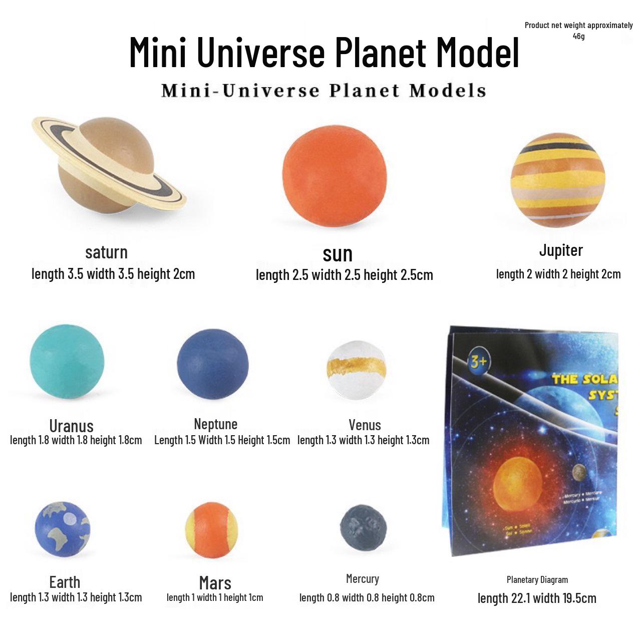 Universe Nine Planets Space Model Set: 9-Piece Astronaut and Spacecraft Ornaments