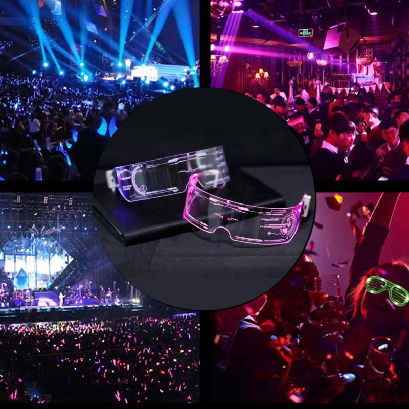 LED Luminous Glasses Electronic Visor Glasses Light Up Glasses Prop For Festival KTV Bar Party Performance Children Adult Gifts
